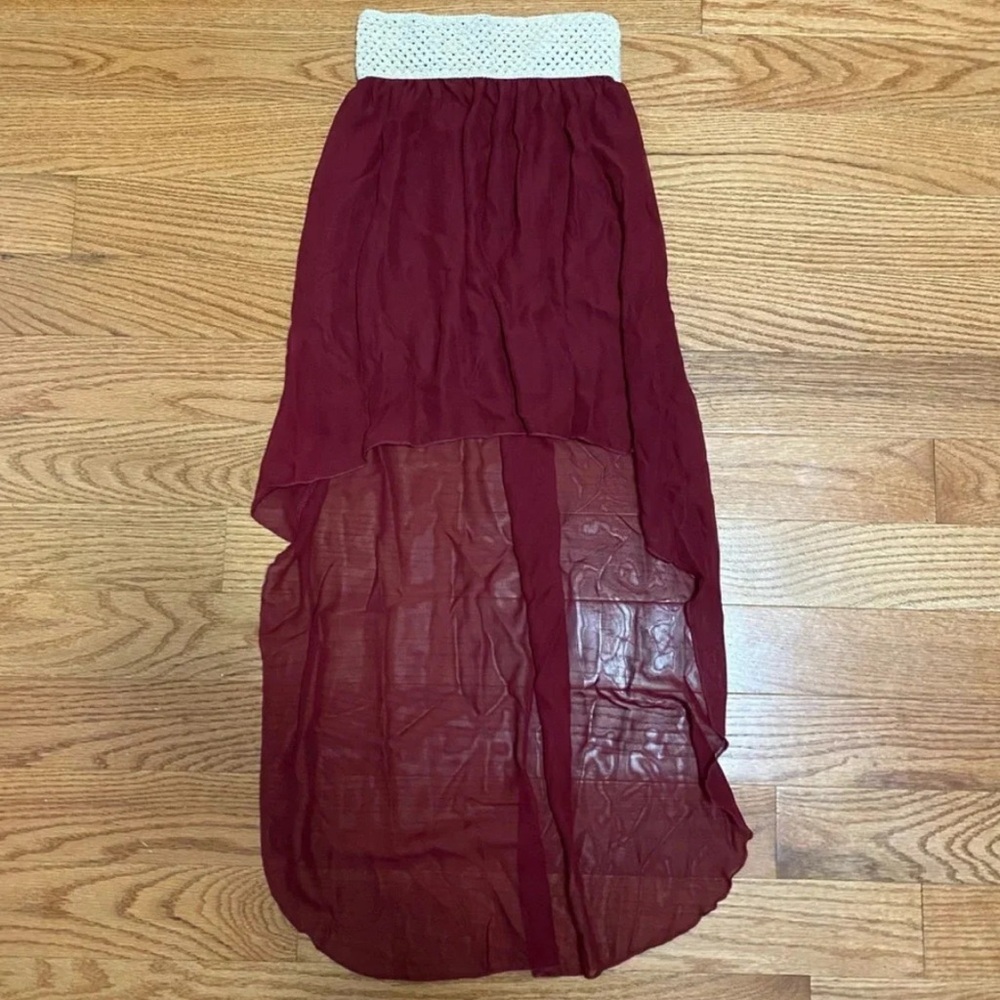 Bella D Burgundy High Low Skirt Size Small Juniors